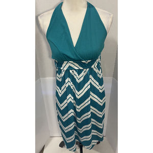 Women’s 5th And Love High Low Halter Dress Chevron Print - Multi color - Size XL